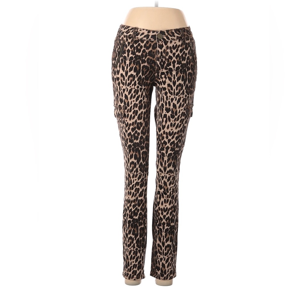 Leopard Print Skinny Cargo Pants